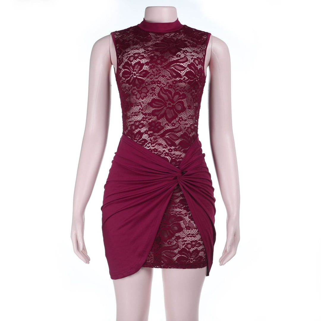 Damen Spitzen-Minikleid mit figurformendem Design und Raffungen Echo Archiv