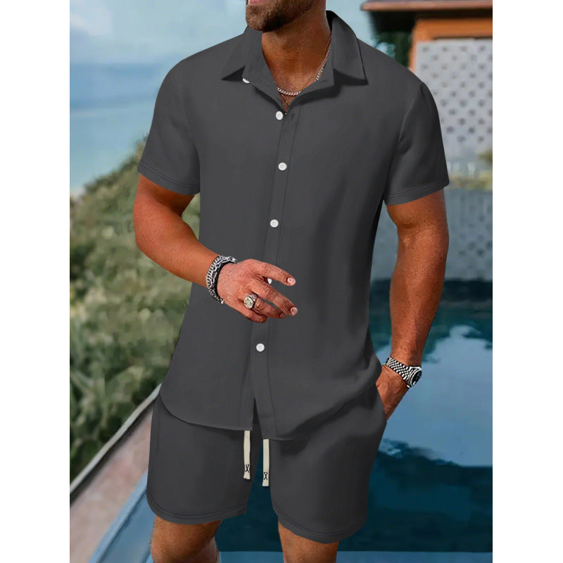Herren lässiges Kurzarmhemd und Shorts-Set Echoarchiv