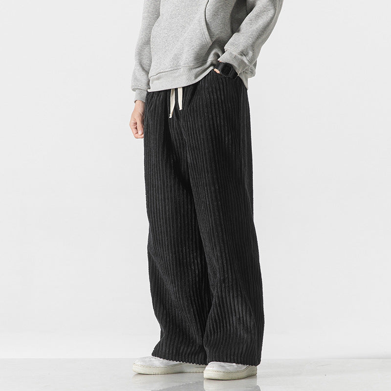 Herren Weit geschnittene Cordhose mit Tunnelzugbund und markanter Rippenstruktur Echo Archiv