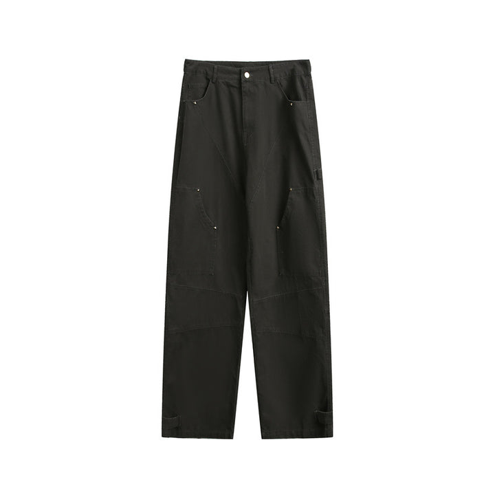 Damen Weite High‑Waist Cargo‑Hose mit Multifunktionstaschen und verstellbarem Saum Echoarchiv