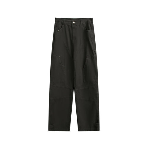 Damen Weite High‑Waist Cargo‑Hose mit Multifunktionstaschen und verstellbarem Saum Echoarchiv