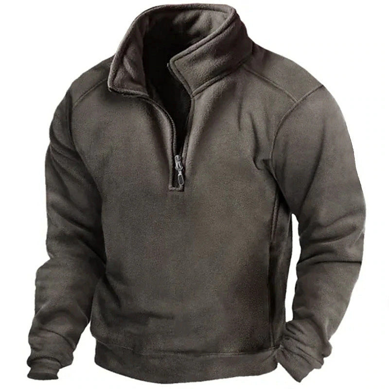 Herren Fleece Pullover mit stehendem Kragen Echoarchiv