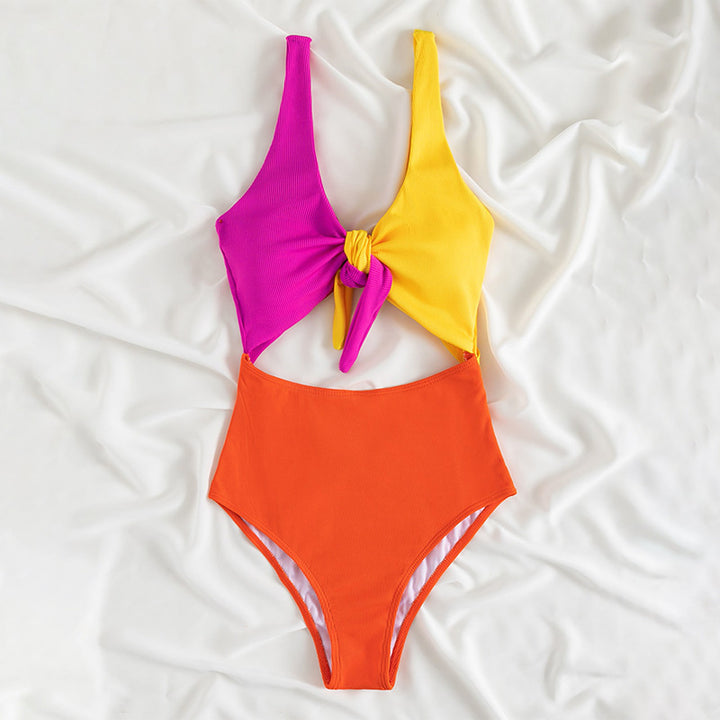Damen Einteiliger Badeanzug mit geschmackvollem Knotendesign Echo Archiv