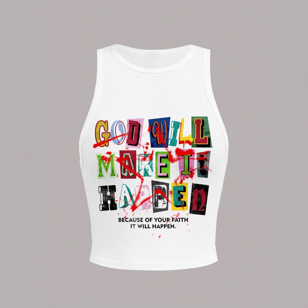 Damen Crop-Top mit kreativem Schriftzug und modernem Grafikdesign Echo Archiv
