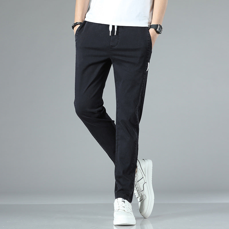 Herren bequeme Chinohose mit verstellbarem Bund und seitlichen Taschen Echoarchiv