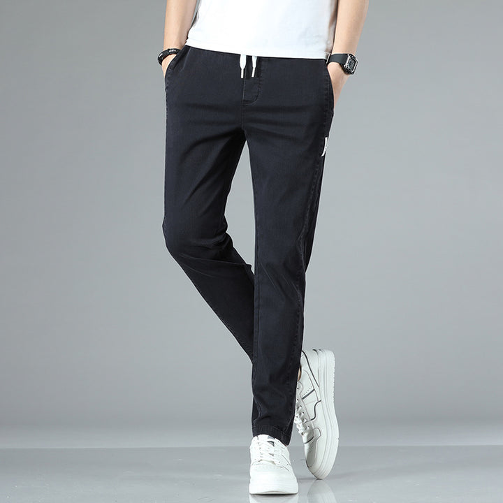Herren bequeme Chinohose mit verstellbarem Bund und seitlichen Taschen Echoarchiv