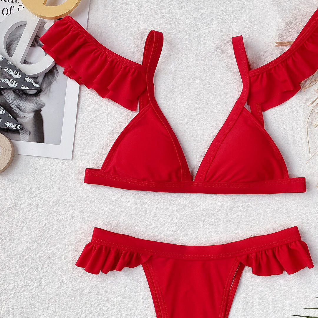 Damen Triangel-Bikini mit verspielten Rüschendetails Echo Archiv