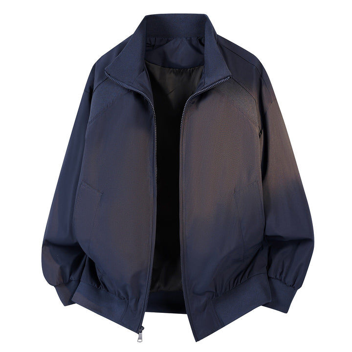 Damen Minimalistische leichte Nylon-Bomberjacke mit Rippkragen, Raglanärmeln & elastischem Saum Echoarchiv