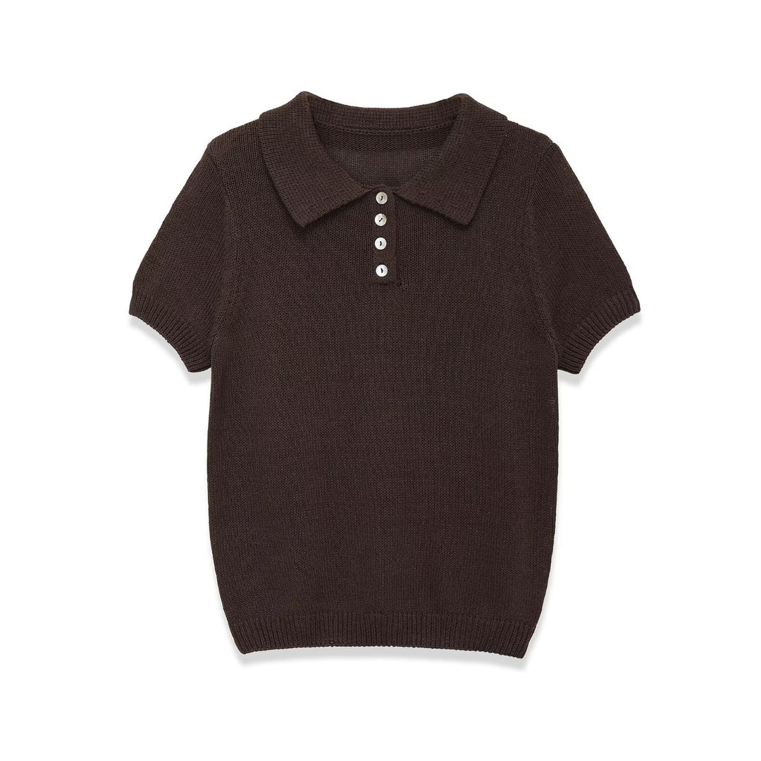 Damen Polohemd mit elegantem Kragen und hochwertigen Knopfdetails Echo Archiv