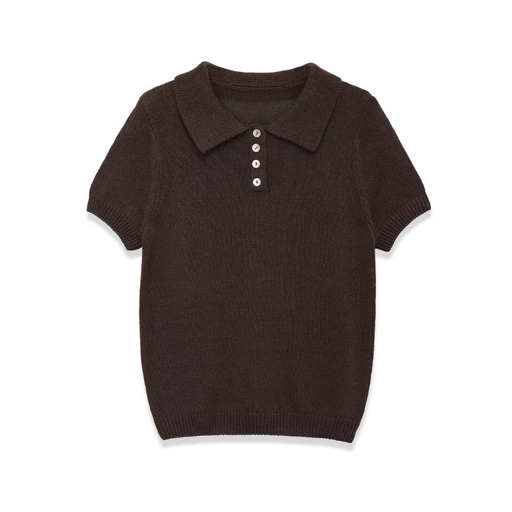 Damen Polohemd mit elegantem Kragen und hochwertigen Knopfdetails Echo Archiv