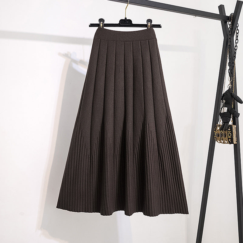 Damen Eleganter Plissee-Rock mit Knopfdetails Echo Archiv