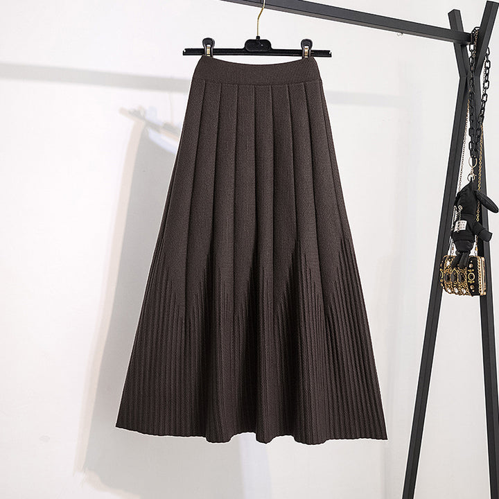 Damen Eleganter Plissee-Rock mit Knopfdetails Echo Archiv