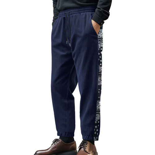 Herren lässige Cord-Jogginghose mit seitlichen Bandana-Details Echoarchiv