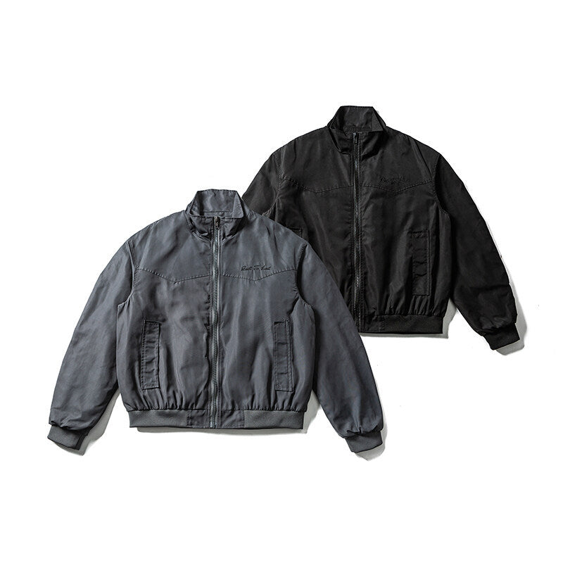 Herren Leichte Bomberjacke im minimalistischen Satin-Look mit Stehkragen und elastischem Saum Echoarchiv