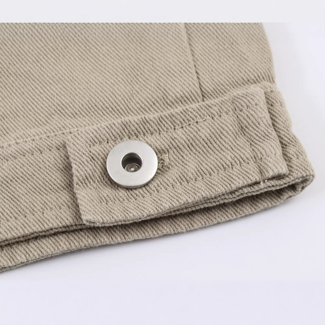 Damen Kurzblouson im Worker‑Look mit Cordkragen und Reißverschlusstasche Echoarchiv