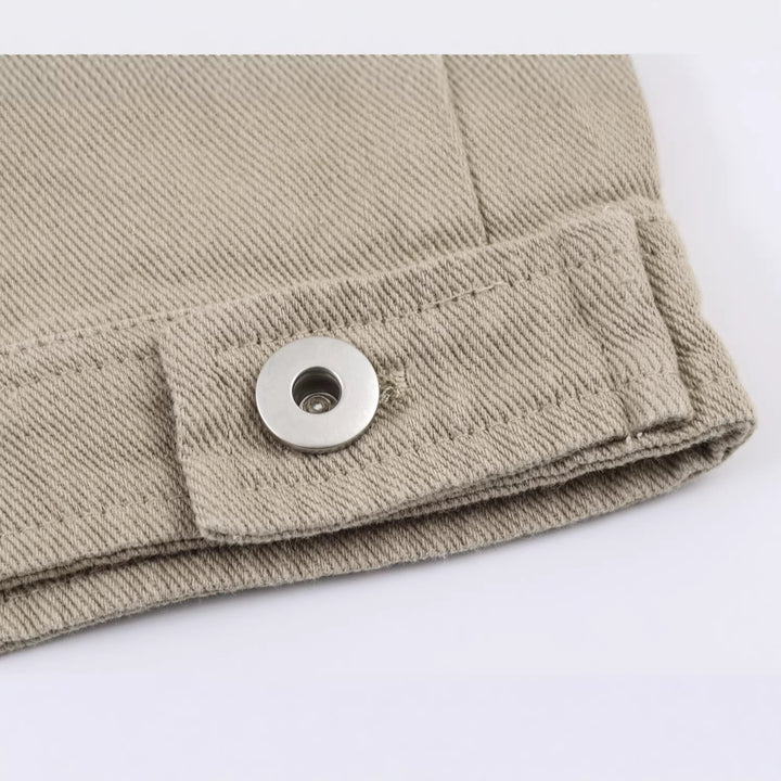 Damen Kurzblouson im Worker‑Look mit Cordkragen und Reißverschlusstasche Echoarchiv