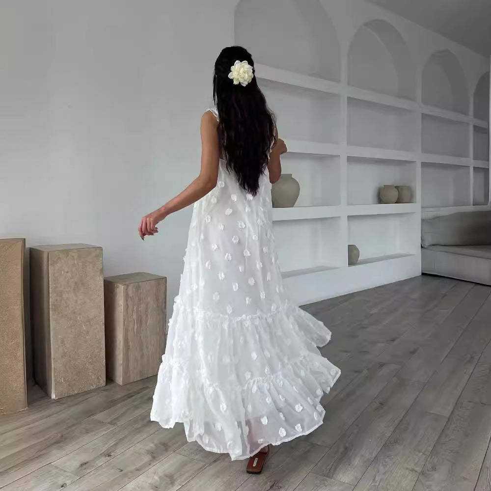 Damen Sommerliches Maxikleid mit floralem Relief und voluminösem Saum Echo Archiv