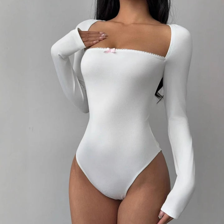 Damen Figurbetontes Langarm-Body mit elegantem Ausschnitt Echo Archiv