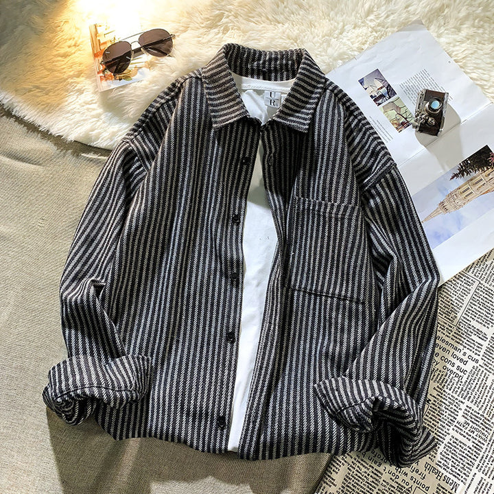 Herren gestreiftes Overshirt Echoarchiv
