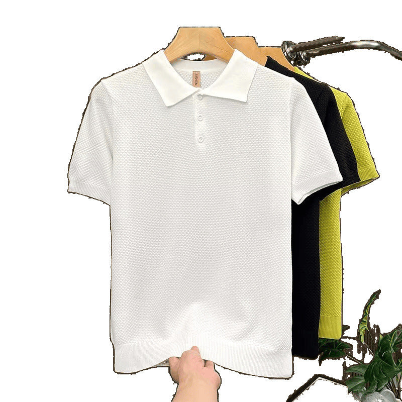 Herrenmode Poloshirt mit kurzen Ärmeln und Struktur Echo Archive