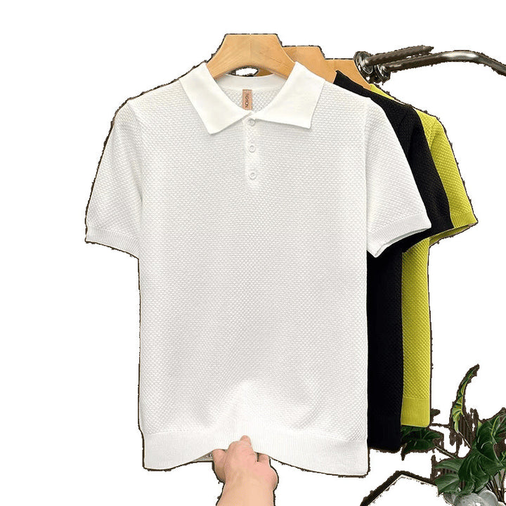 Herrenmode Poloshirt mit kurzen Ärmeln und Struktur Echo Archive