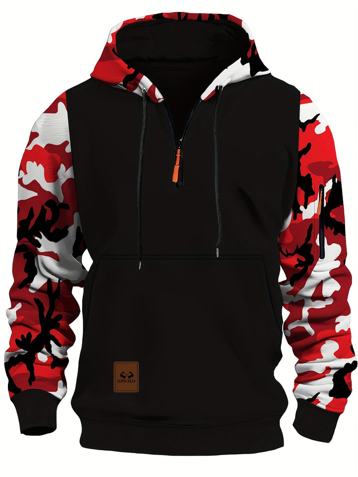 Herren Sportliche Kapuzenjacke mit Camouflage-Ärmeln Echo Archiv