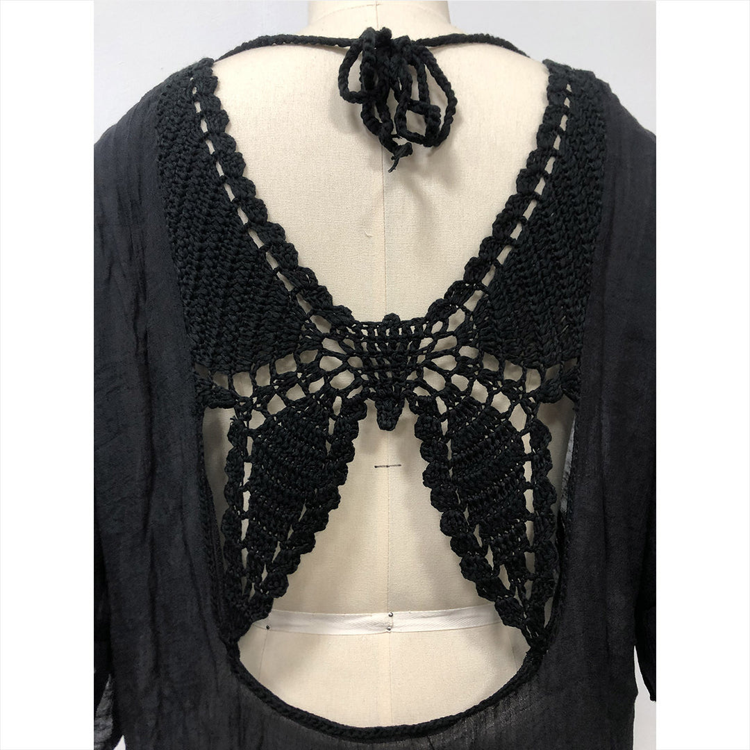 Damen lässiges Strandkleid mit V-Ausschnitt und Rüschensäumen Echo Archiv
