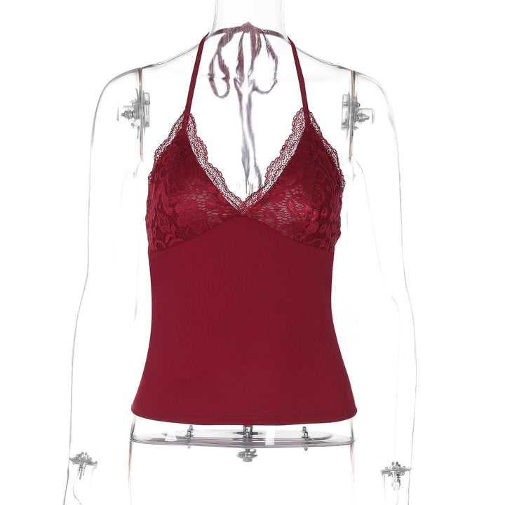 Damen Spitzen-Haltertop mit eleganten Raffungselementen Echo Archiv