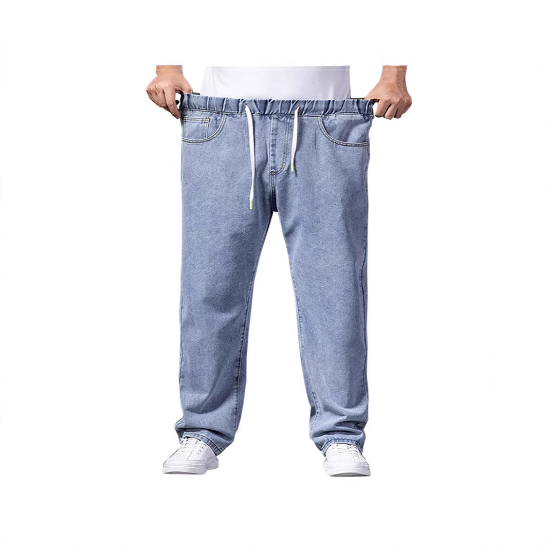 Herren nan weitenverstellbare Denim Jogginghose mit elastischem Bund und Kordelzug Echo Archiv
