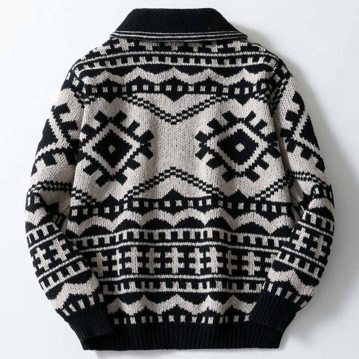 Herren Strickjacke mit Zopfmuster und Stehkragen Echoarchiv