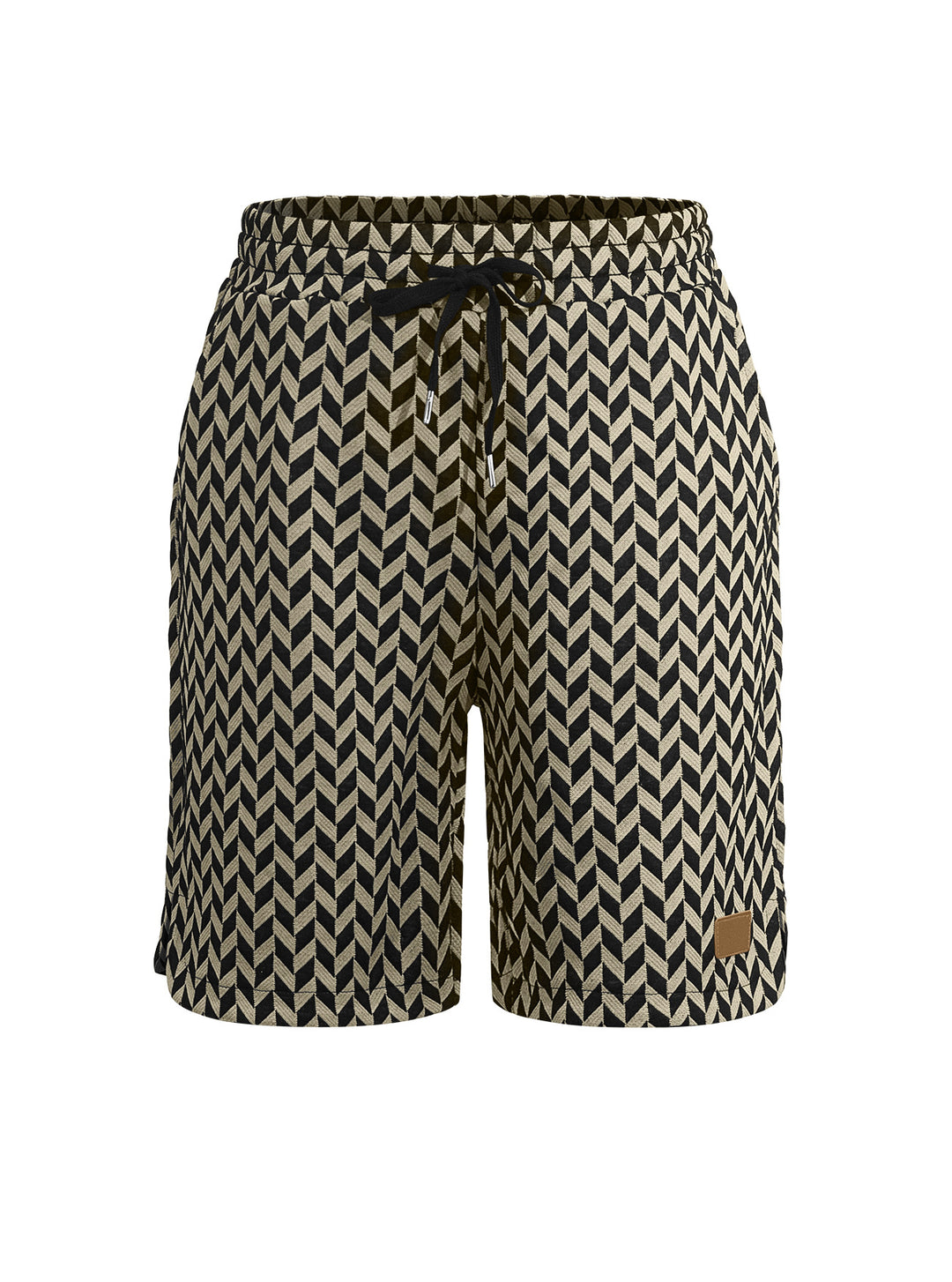 Damen nan Jacquard-Shorts mit elastischem Komfortbund, Tunnelzug und Fischgrätmuster Echo Archiv