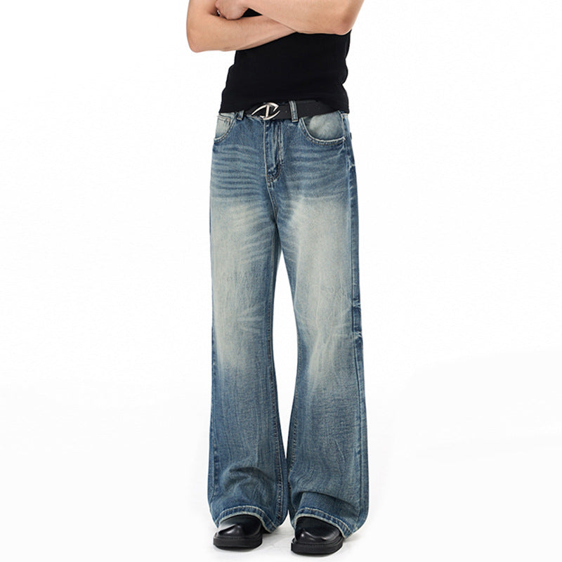 Herren Weitgeschnittene Schlagjeans im Vintage‑Flair mit tiefer Bundlinie und natürlichen Fade-Details Echo Archiv