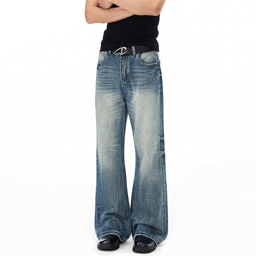 Herren Weitgeschnittene Schlagjeans im Vintage‑Flair mit tiefer Bundlinie und natürlichen Fade-Details Echo Archiv