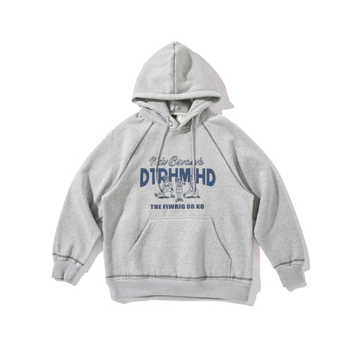Unisex Oversize Kapuzenpullover mit Raglannähten, Kängurutasche und Vintage-Print Echoarchiv
