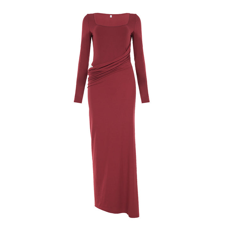 Damen Figurbetontes Maxikleid mit U-Boot-Ausschnitt, seitlicher Raffung und Stretch-Jersey Echo Archiv