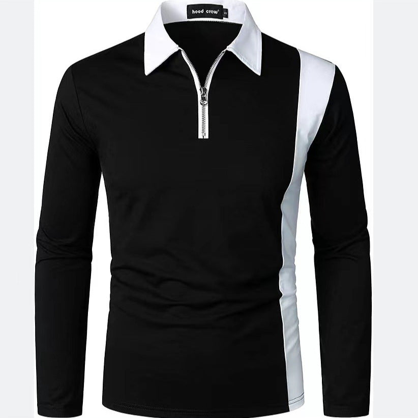 Herren sportliches Langarmshirt mit modernem Reißverschluss und stylischem Farbkontrast Echoarchiv