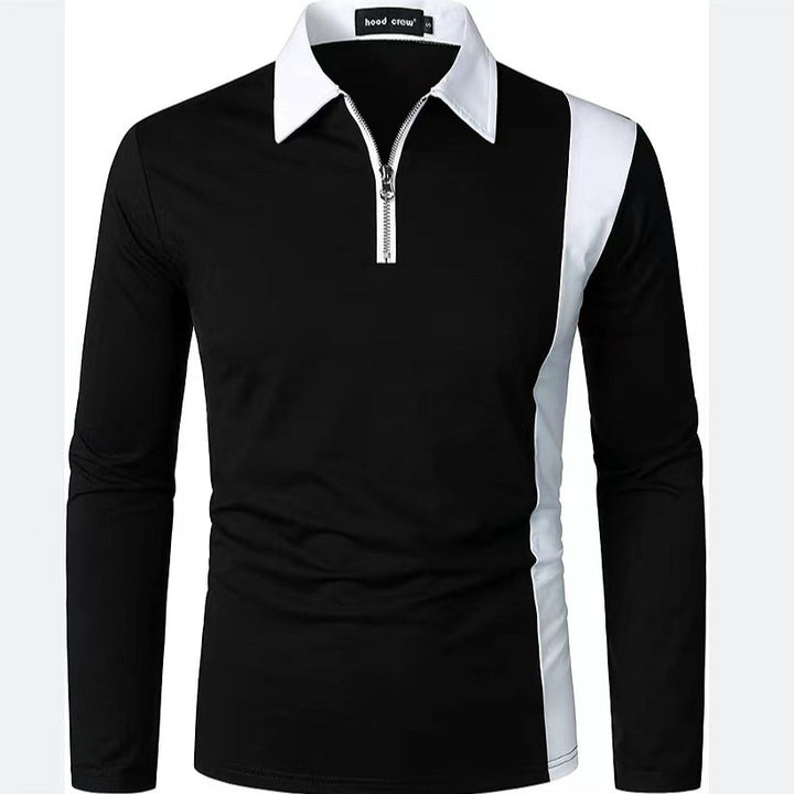 Herren sportliches Langarmshirt mit modernem Reißverschluss und stylischem Farbkontrast Echoarchiv
