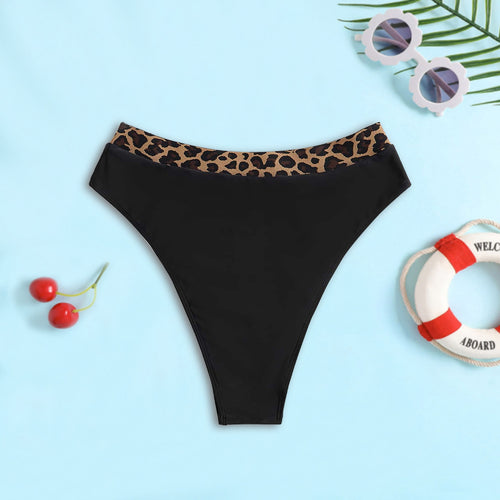 Damen Hochtailliertes Bikini-Unterteil mit modischem Leopardenmuster Echo Archiv