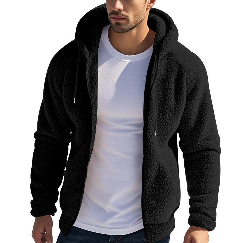 Herren kuschelige Fleecejacke mit Kapuze Echoarchiv