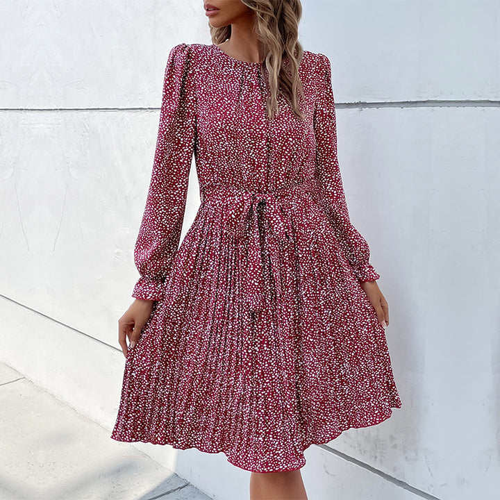 Damen Midi-Kleid mit Taillengürtel und Punkten Echo Archiv