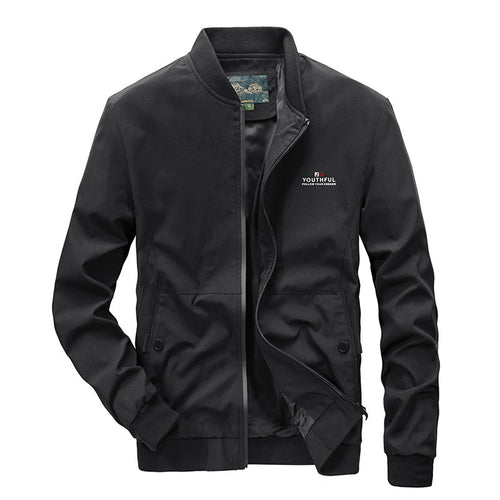Herren Leichter Bomberblouson im urban-minimalistischen Stil mit Rippbündchen und Reißverschluss Echo Archiv