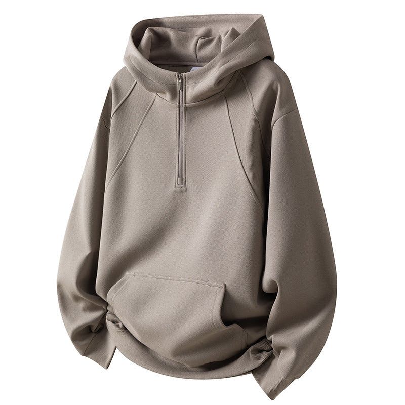 Herren Sportliches Fleece-Hoodie mit halbem Reißverschluss Echoarchiv