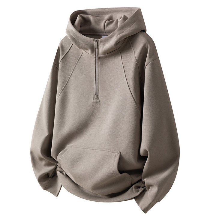 Herren Sportliches Fleece-Hoodie mit halbem Reißverschluss Echoarchiv