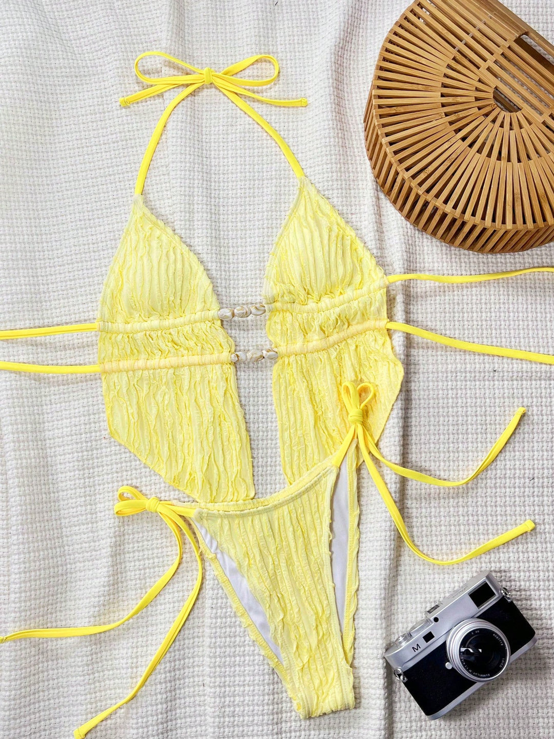 Damen Bikini-Set mit modischem Rüschendesign und verstellbaren Bindebändern Echo Archiv
