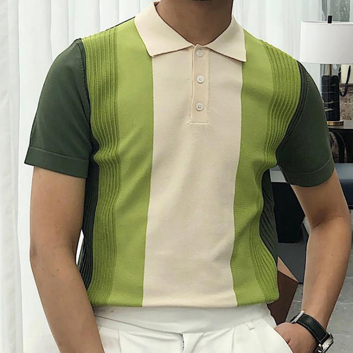 Herren perfektes Polo-Shirt mit strukturiertem Design Echoarchiv