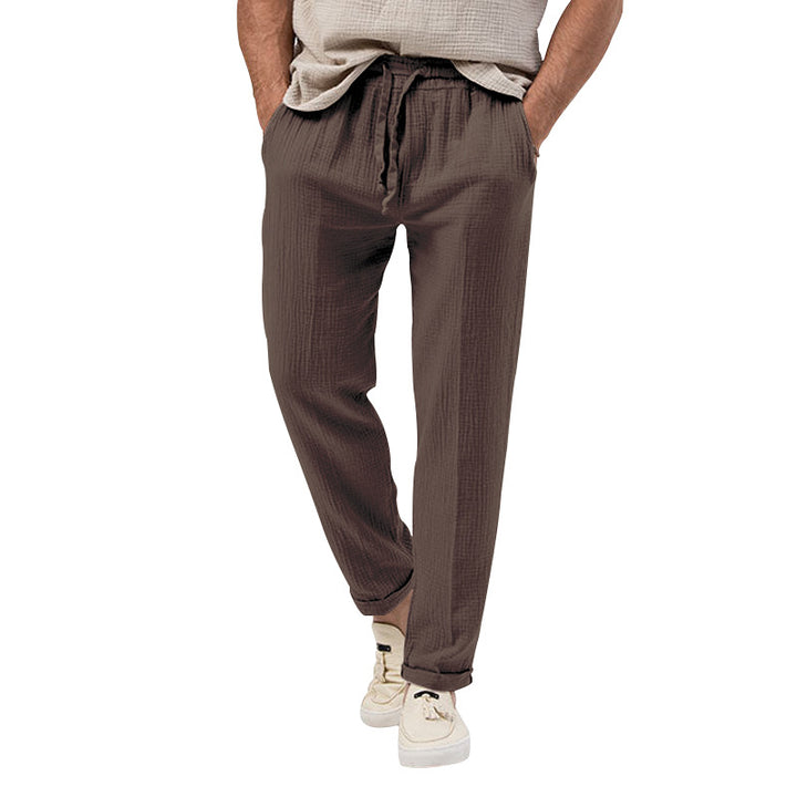Herren nan lässige Leinen-Relaxhose mit elastischem Tunnelzugbund und praktischen Seitentaschen Echo Archiv