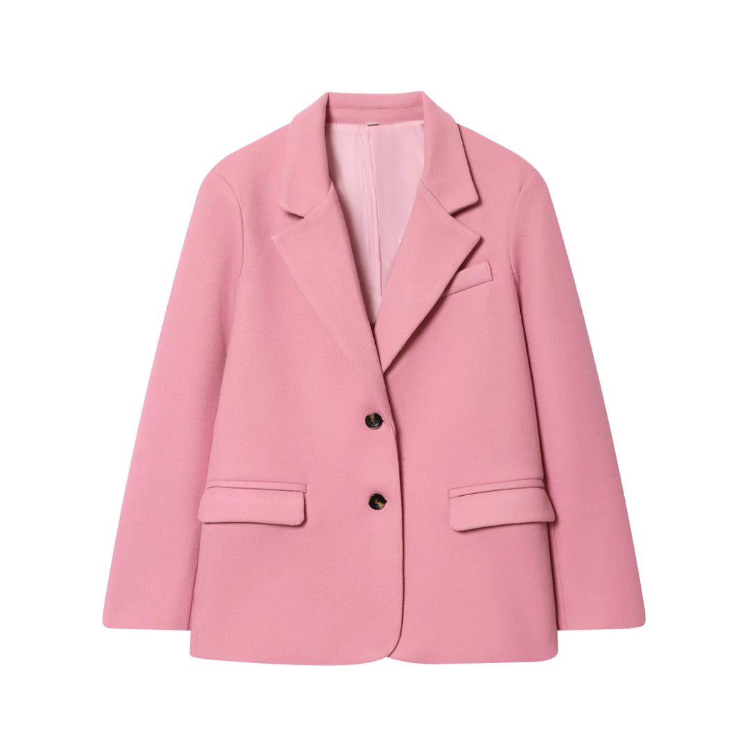 Damen nan taillierter Wollblazer mit Reverskragen und aufgesetzten Taschen Echo Archiv