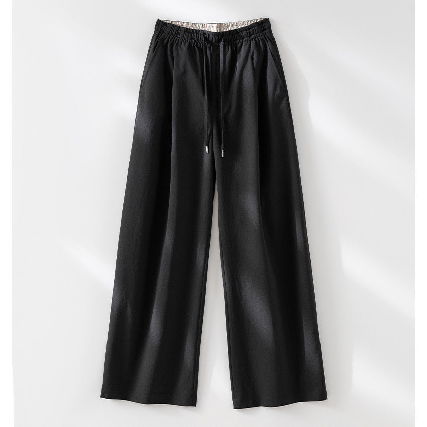 Damen Weite Tunnelzug-Hose mit Elastikbund, geradem Bein und Eingrifftaschen Echoarchiv