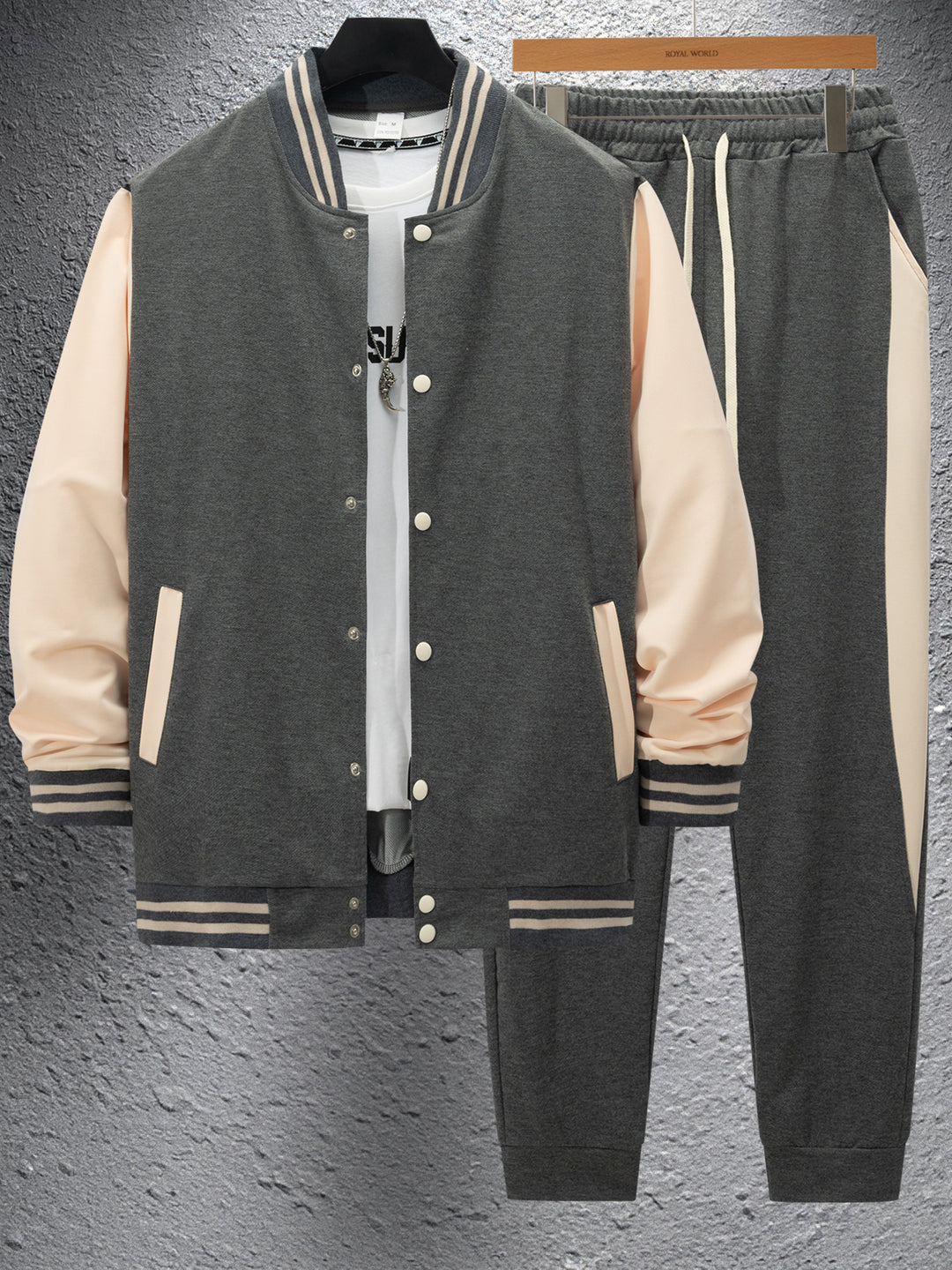 Herren elegantes Freizeit-Set mit modernem Bomberjacken-Design und bequemen Jogginghosen Echoarchiv