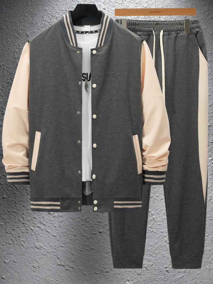 Herren elegantes Freizeit-Set mit modernem Bomberjacken-Design und bequemen Jogginghosen Echoarchiv